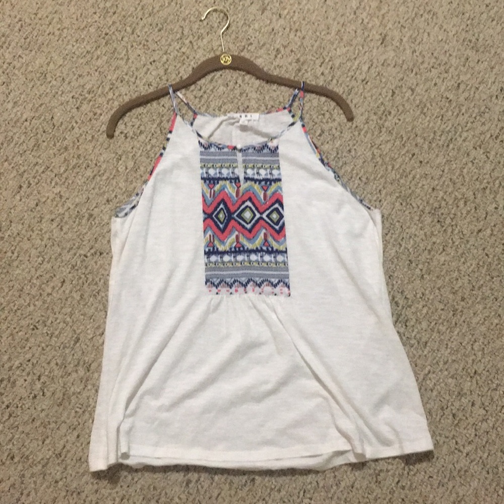 White patterned tank.